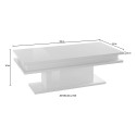 Table basse blanche 100x55cm salon moderne design Little Big 