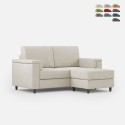 Canapé 2 places moderne avec pouf en tissu Marrak 120P Promotion