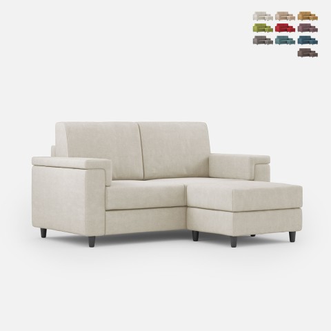Canapé 2 places moderne avec pouf en tissu Marrak 120P Promotion