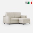 Canapé 2 places moderne avec pouf en tissu Marrak 120P 