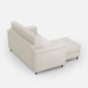 Canapé 2 places moderne avec pouf en tissu Marrak 120P 