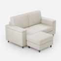 Canapé 2 places moderne avec pouf en tissu Marrak 120P 