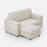Canapé 2 places moderne avec pouf en tissu Marrak 120P 