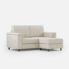 Canapé 2 places moderne avec pouf en tissu Marrak 120P 