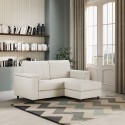 Canapé 2 places moderne avec pouf en tissu Marrak 120P Prix