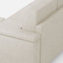 Canapé 2 places moderne avec pouf en tissu Marrak 120P 