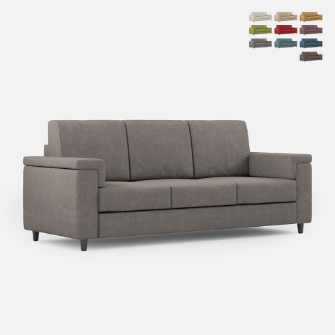 Canapé 3 places revêtement tissu 208 cm style moderne salon Marrak 180 Promotion