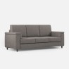 Canapé 3 places revêtement tissu 208 cm style moderne salon Marrak 180 