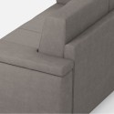 Canapé 3 places revêtement tissu 208 cm style moderne salon Marrak 180 