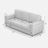 Canapé 3 places revêtement tissu 208 cm style moderne salon Marrak 180 