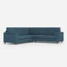 Canapé d'angle moderne 5 places en tissu 226x226cm Marrak 12AG 