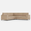 Canapé d'angle en tissu 5 places 246x246cm style moderne Marrak 14AG 