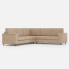 Canapé d'angle en tissu 5 places 246x246cm style moderne Marrak 14AG 