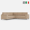 Canapé d'angle en tissu 5 places 246x246cm style moderne Marrak 14AG 