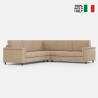 Canapé d'angle en tissu 5 places 246x246cm style moderne Marrak 14AG 