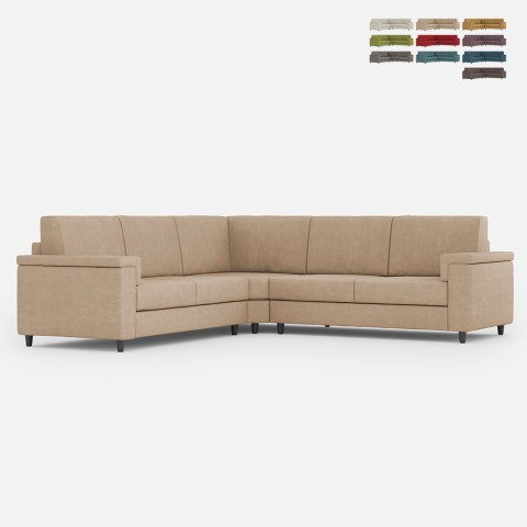 Canapé d'angle en tissu 5 places 246x246cm style moderne Marrak 14AG Promotion