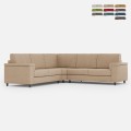 Canapé d'angle en tissu 5 places 246x246cm style moderne Marrak 14AG Promotion