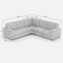 Canapé d'angle en tissu 5 places 246x246cm style moderne Marrak 14AG 