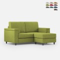 Canapé moderne 2 places en tissu 168cm avec pouf Marrak 140P Promotion