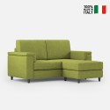 Canapé moderne 2 places en tissu 168cm avec pouf Marrak 140P 