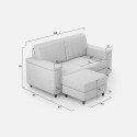 Canapé moderne 2 places en tissu 168cm avec pouf Marrak 140P 