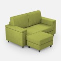 Canapé moderne 2 places en tissu 168cm avec pouf Marrak 140P 