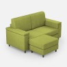 Canapé moderne 2 places en tissu 168cm avec pouf Marrak 140P 