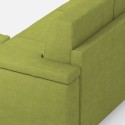 Canapé salon moderne 2 places en tissu 168cm avec pouf Marrak 140P 