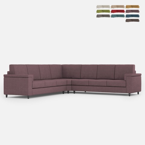 Grand canapé d'angle 7 places en tissu 286x286cm Marrak 18AG Promotion