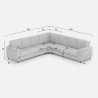Grand canapé d'angle 7 places en tissu 286x286cm Marrak 18AG 