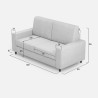 Canapé 2 places en tissu 168cm design classique moderne Sakar 140 