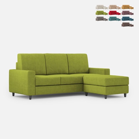 Canapé 3 places 208cm avec pouf en tissu Sakar 180P pour salon Promotion