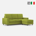Canapé 3 places 208cm avec pouf en tissu Sakar 180P pour salon 