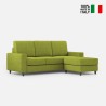 Canapé 3 places 208cm avec pouf en tissu Sakar 180P pour salon 