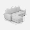 Canapé 3 places 208cm avec pouf en tissu Sakar 180P pour salon 