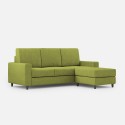 Canapé 3 places 208cm avec pouf en tissu Sakar 180P pour salon 