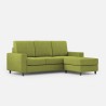 Canapé 3 places 208cm avec pouf en tissu Sakar 180P pour salon 