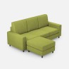 Canapé 3 places 208cm avec pouf en tissu Sakar 180P pour salon 