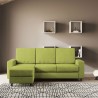 Canapé 3 places 208cm avec pouf en tissu Sakar 180P pour salon 