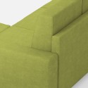 Canapé 3 places 208cm avec pouf en tissu Sakar 180P pour salon 