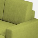 Canapé 3 places 208cm avec pouf en tissu Sakar 180P pour salon 