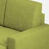 Canapé 3 places 208cm avec pouf en tissu Sakar 180P pour salon 