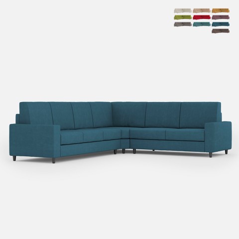 Grand canapé d'angle en tissu 6 places 286x246cm moderne Sakar 18AG Promotion