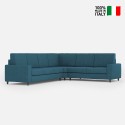 Grand canapé d'angle en tissu 6 places 286x246cm moderne Sakar 18AG 
