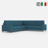 Grand canapé d'angle en tissu 6 places 286x246cm moderne Sakar 18AG 