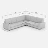 Grand canapé d'angle en tissu 6 places 286x226cm moderne Sakar 18AG 