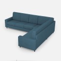 Grand canapé d'angle en tissu 6 places 286x246cm moderne Sakar 18AG 