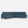 Grand canapé d'angle en tissu 6 places 286x246cm moderne Sakar 18AG 