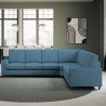 Grand canapé d'angle en tissu 6 places 286x246cm moderne Sakar 18AG 