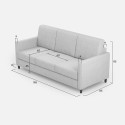 Canapé design 3 places 198 cm en tissu moderne rembourré Karay 180 